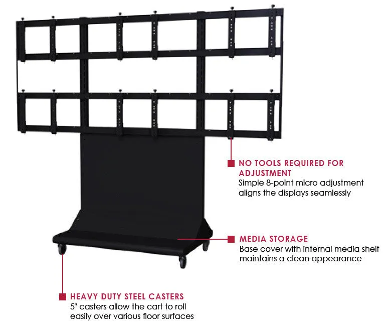 Peerless DS-VWC555-3x2 Portable Video Wall Cart