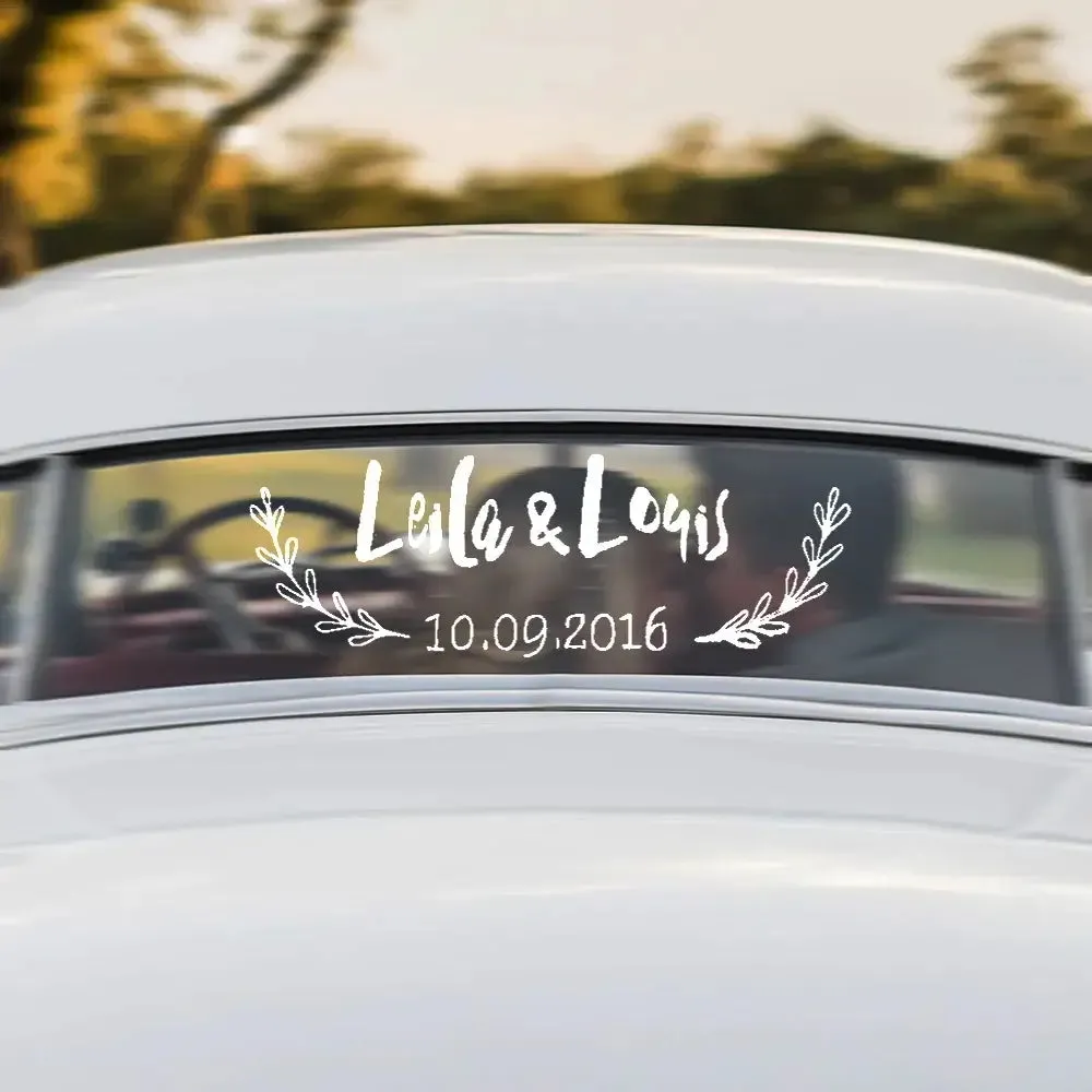 Personalized Wedding Just Married Car Sticker Decal