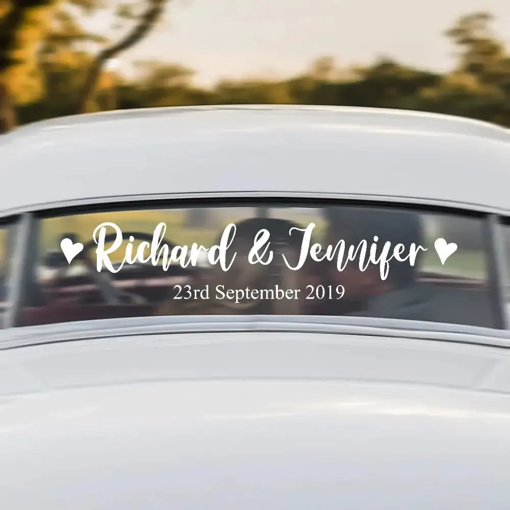 Personalized Wedding Just Married Car Sticker Decal