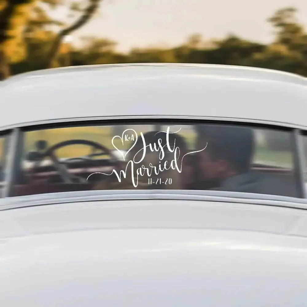 Personalized Wedding Just Married Car Sticker Decal