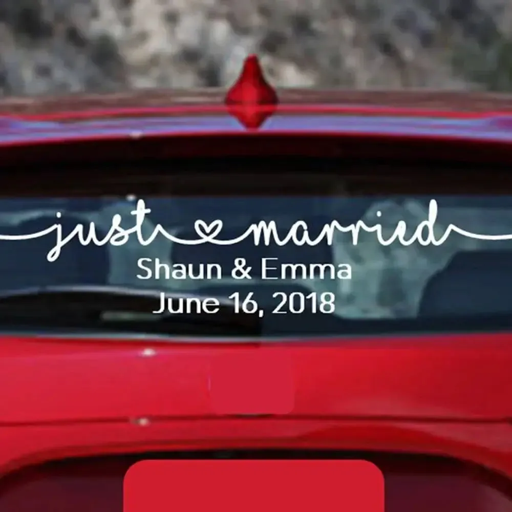 Personalized Wedding Just Married Car Sticker Decal