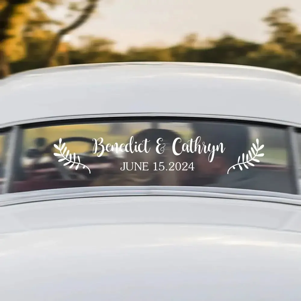 Personalized Wedding Just Married Car Sticker Decal