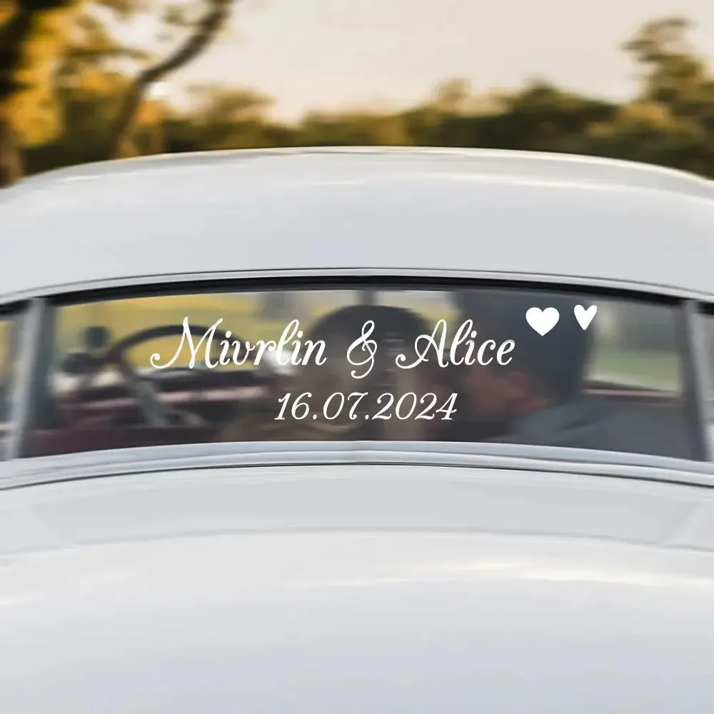 Personalized Wedding Just Married Car Sticker Decal