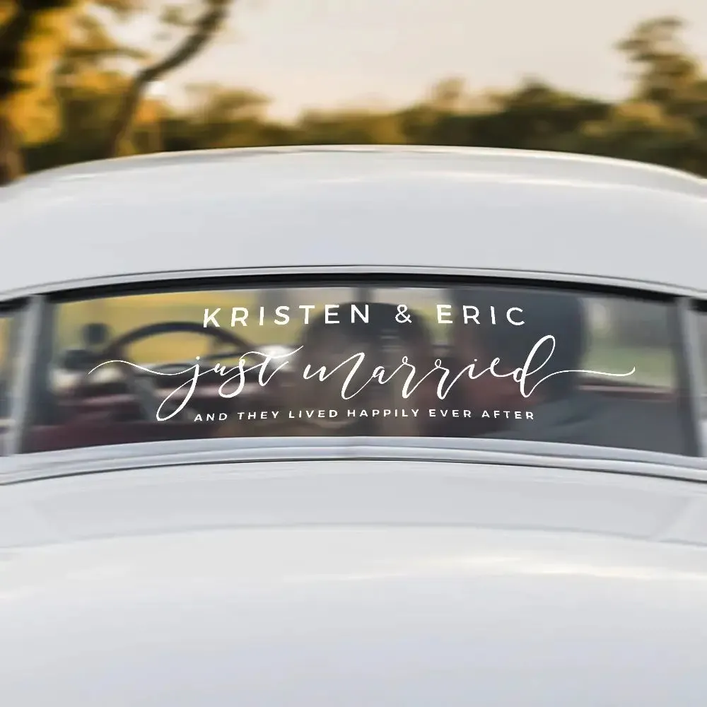 Personalized Wedding Just Married Car Sticker Decal