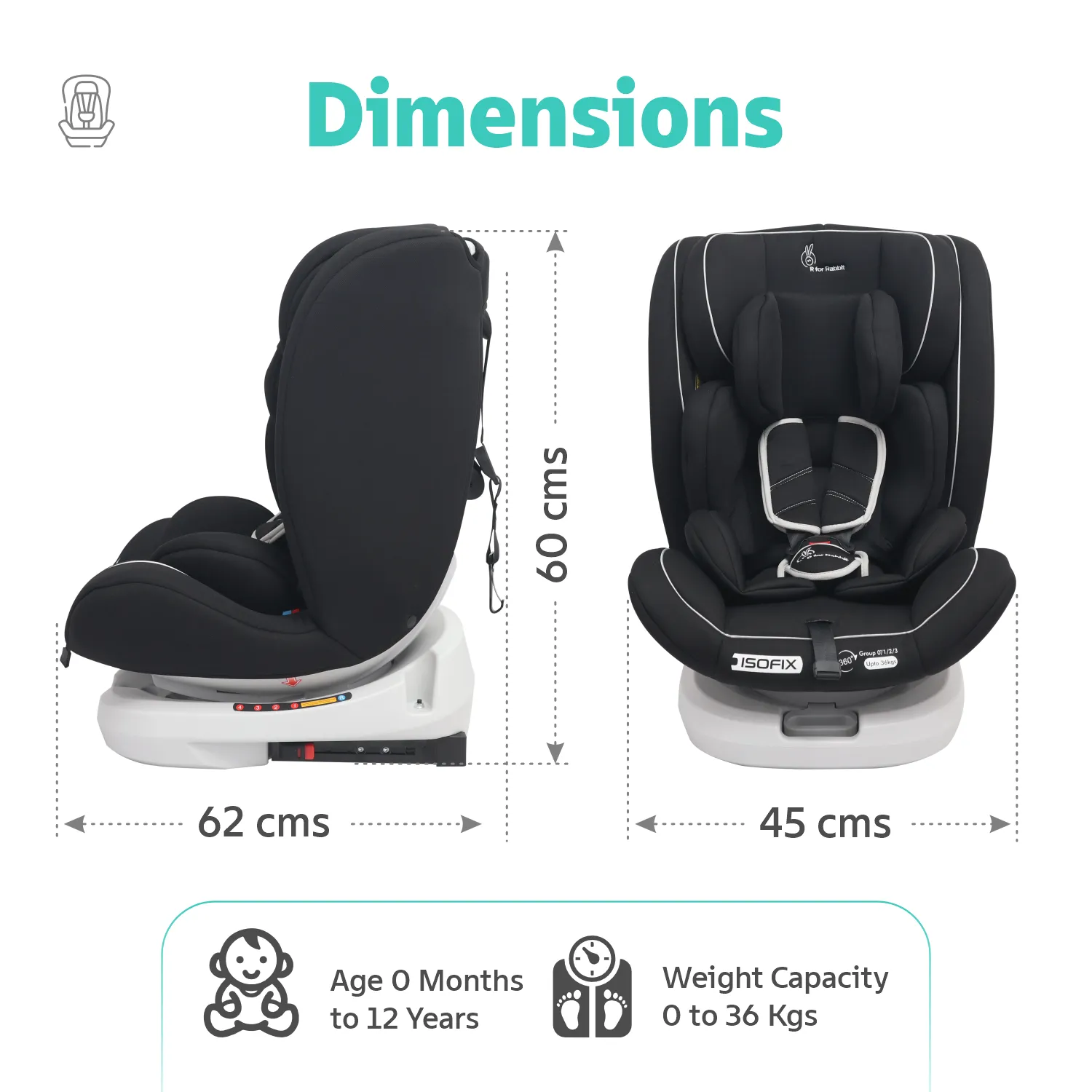 R For Rabbit Jack N Jill Grand ISOFIX Baby Car Seat