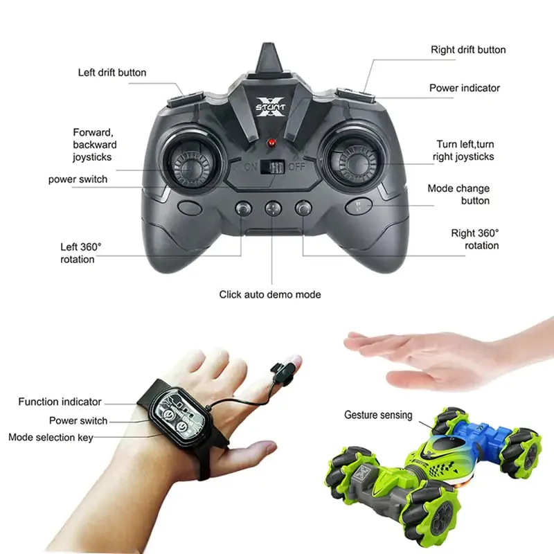 Radio Remote Control 4WD RC Stunt Car 2.4G