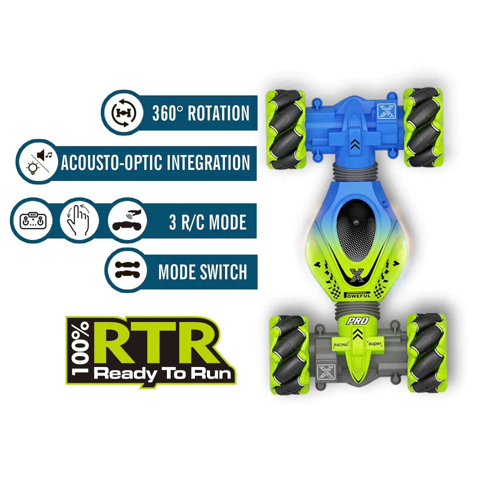 Radio Remote Control 4WD RC Stunt Car 2.4G