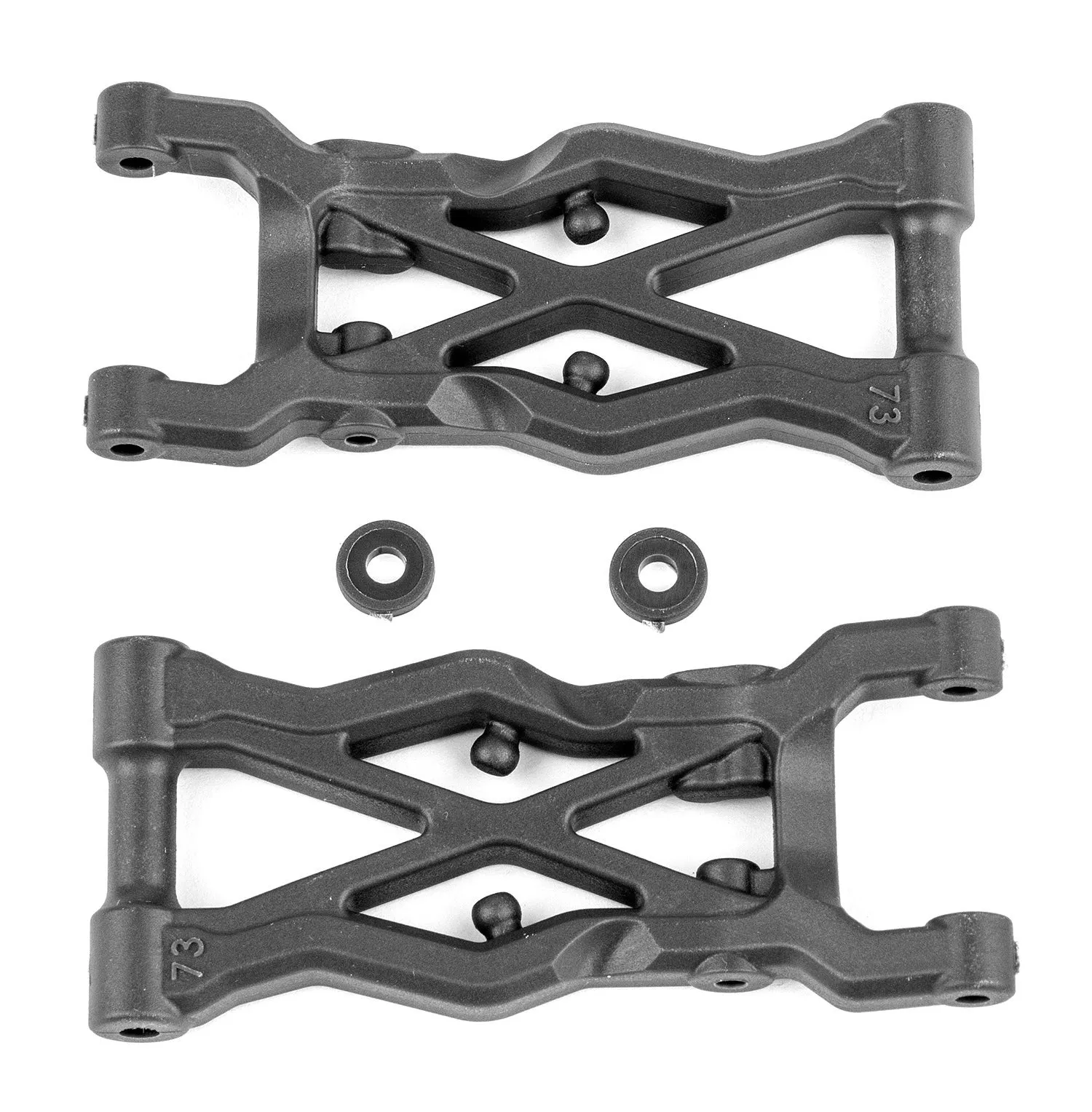 RC10B6.2 FT Rear Suspension Arms 73mm, carbon (ASS91873)