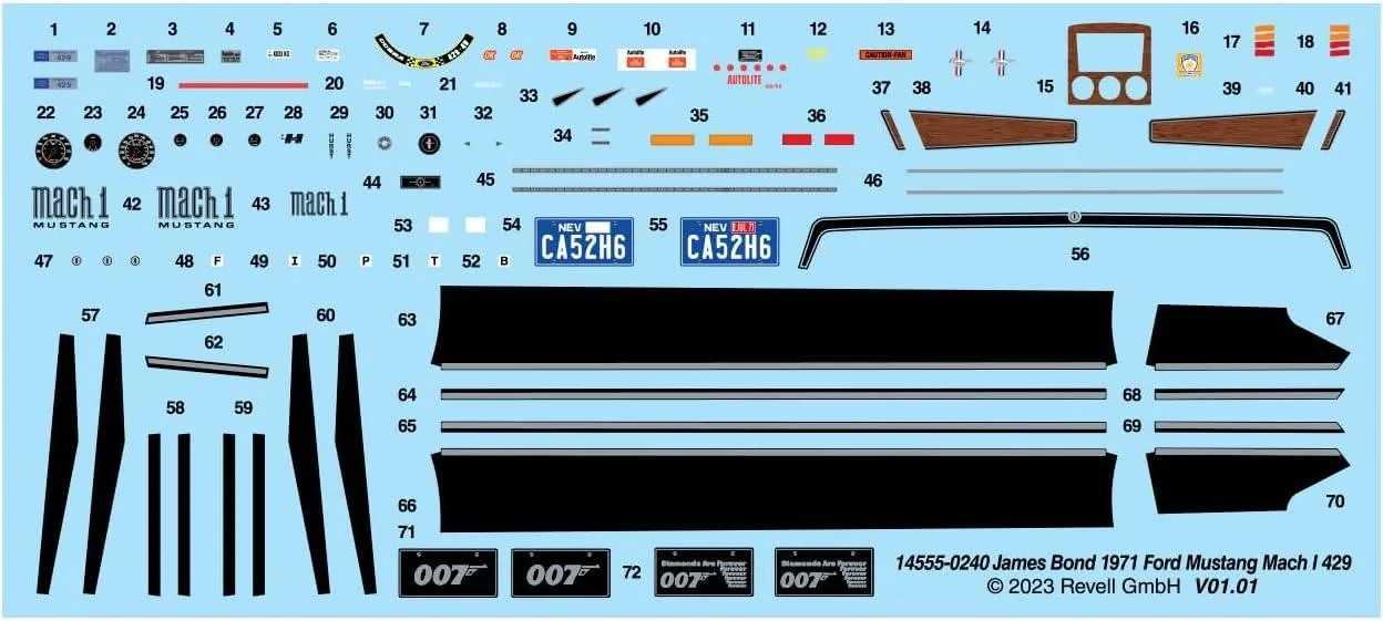 Revell 1971 Ford Mustang Mach 1 James Bond 007 1/25 Model Kit