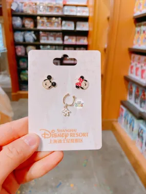 SHDL - Mickey & Minnie Mouse Earrings & Ear Cuff Set