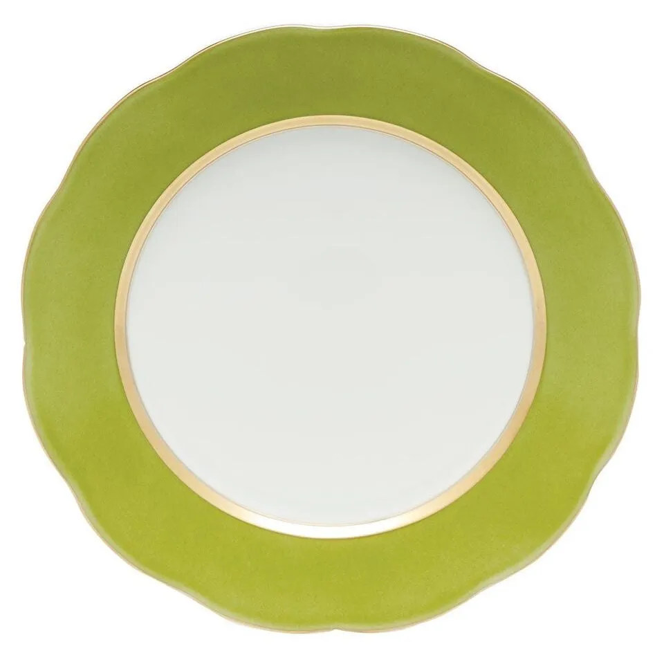 Silk Ribbon Olive Service Plate