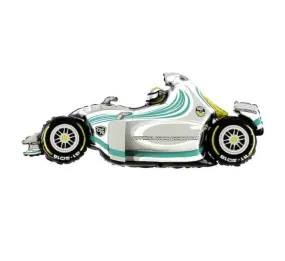 Silver Racing Car Foil Balloon