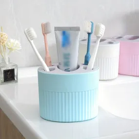 Streamlined Plastic Toothbrush  Toothpaste Organizer  Chic Bathroom Accessory