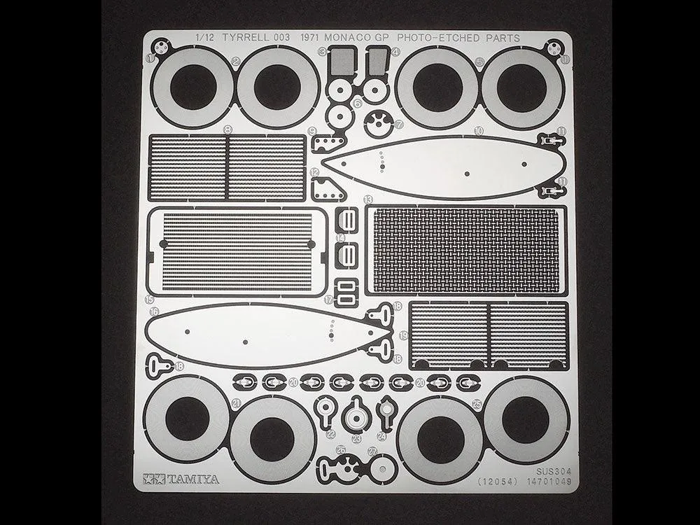 Tamiya 12054 Tyrrell 003 1971 Monaco GP W/ Photo-Etched Parts 1/12 Model Kit