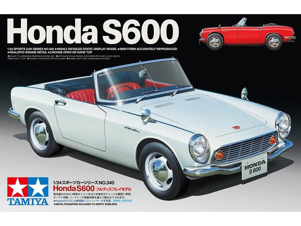 Tamiya 24340 Honda S600 1/24 Model Kit TAM24340