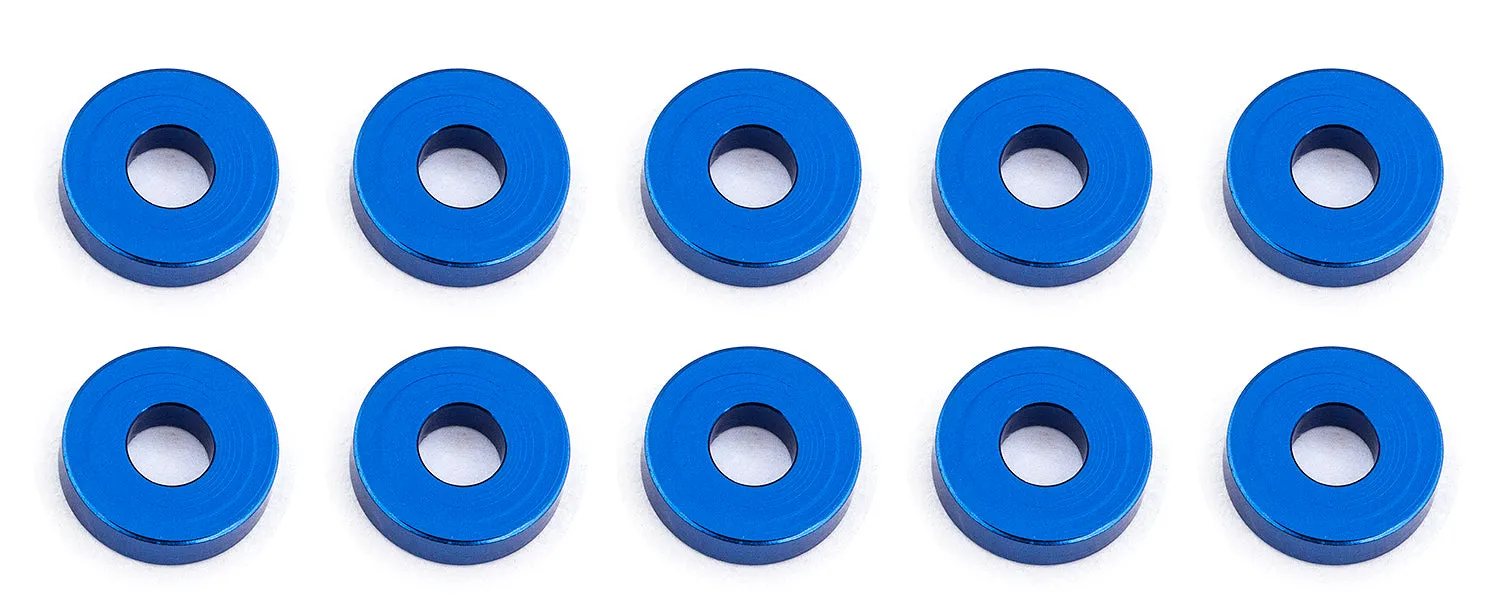 TEAM ASSOCIATED BULKHEAD WASHERS, 7.8X1.0 MM, BLUE ALUMINUM