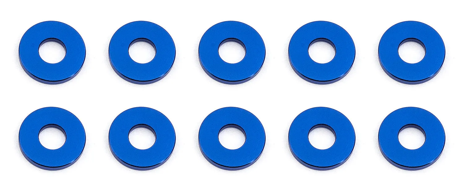 TEAM ASSOCIATED BULKHEAD WASHERS, 7.8X1.0 MM, BLUE ALUMINUM