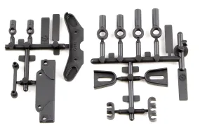 Team Associated RC10B6.3 Servo Mount Brace, Tower Covers, Wire Clips, Rod Ends (ASS91885)