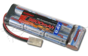 Tenergy NiMH 8.4V 3800 mAh Flat Brick Wired to Small Tamiya Airsoft Battery