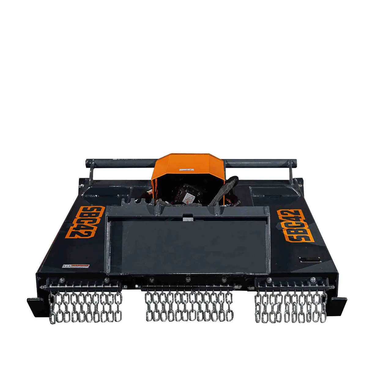 TMG Industrial Mini Skid Steer Rotary Brush Cutter, 42” Cut Width, 2-½” Capacity, Hydraulic Motor, Toro Style Mount Plate,TMG-SBC42