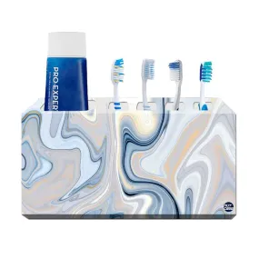 Toothbrush Holder Wall Mounted -Blue Swirls