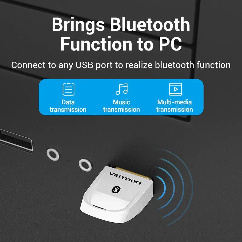 Vention USB Bluetooth 5.0 Adapter Wireless Receiver 20-meters for PC Laptop Keyboard Mouse Headset (CDSW0)