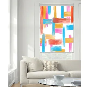 Vibrant Color Brush Stroke Window Roller Shade