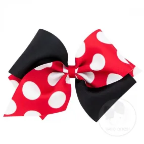 Wee Ones Black / Red w/ Dots Mouse Bow