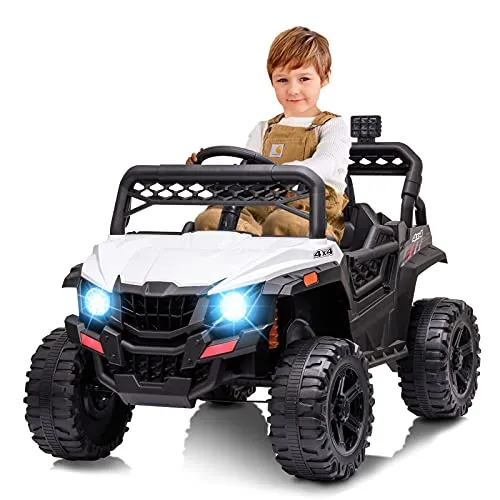 WHIZMAX 12V Kids Ride On Car Truck with Parent Remote Control White