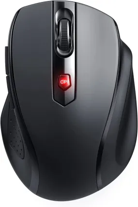 Wireless Mouse, Ergonomic Mouse, 6 Button, 5 Adjustable DPI(800-2400)