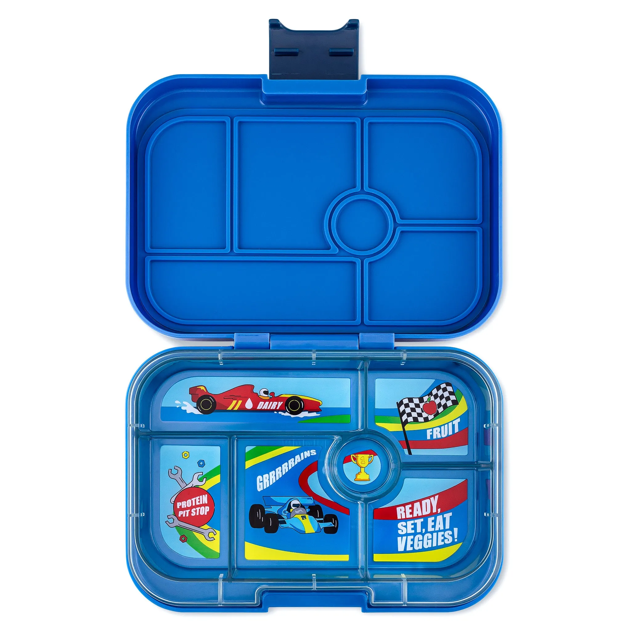 Yumbox Original 6 Lunch Box - Surf Blue - Race Car